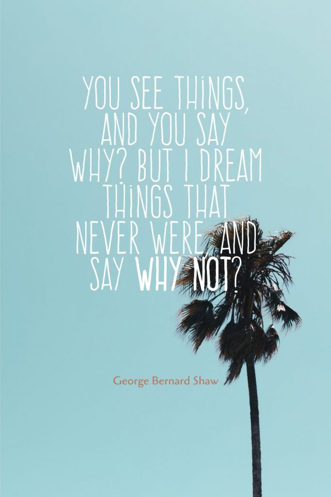 George Bernard Shaw ‘s quote about dream,optimistic. You see things, and you…