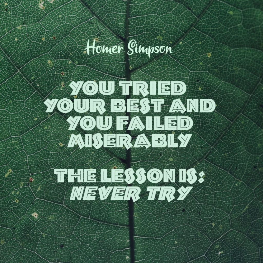 Homer Simpson ‘s quote about failure,funny,try. You tried your best and…