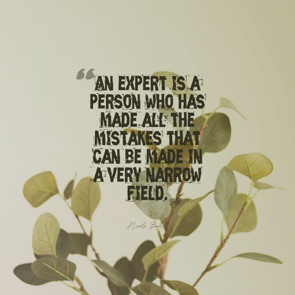 Niels Bohr ‘s quote about expert,professional. An expert is a person…