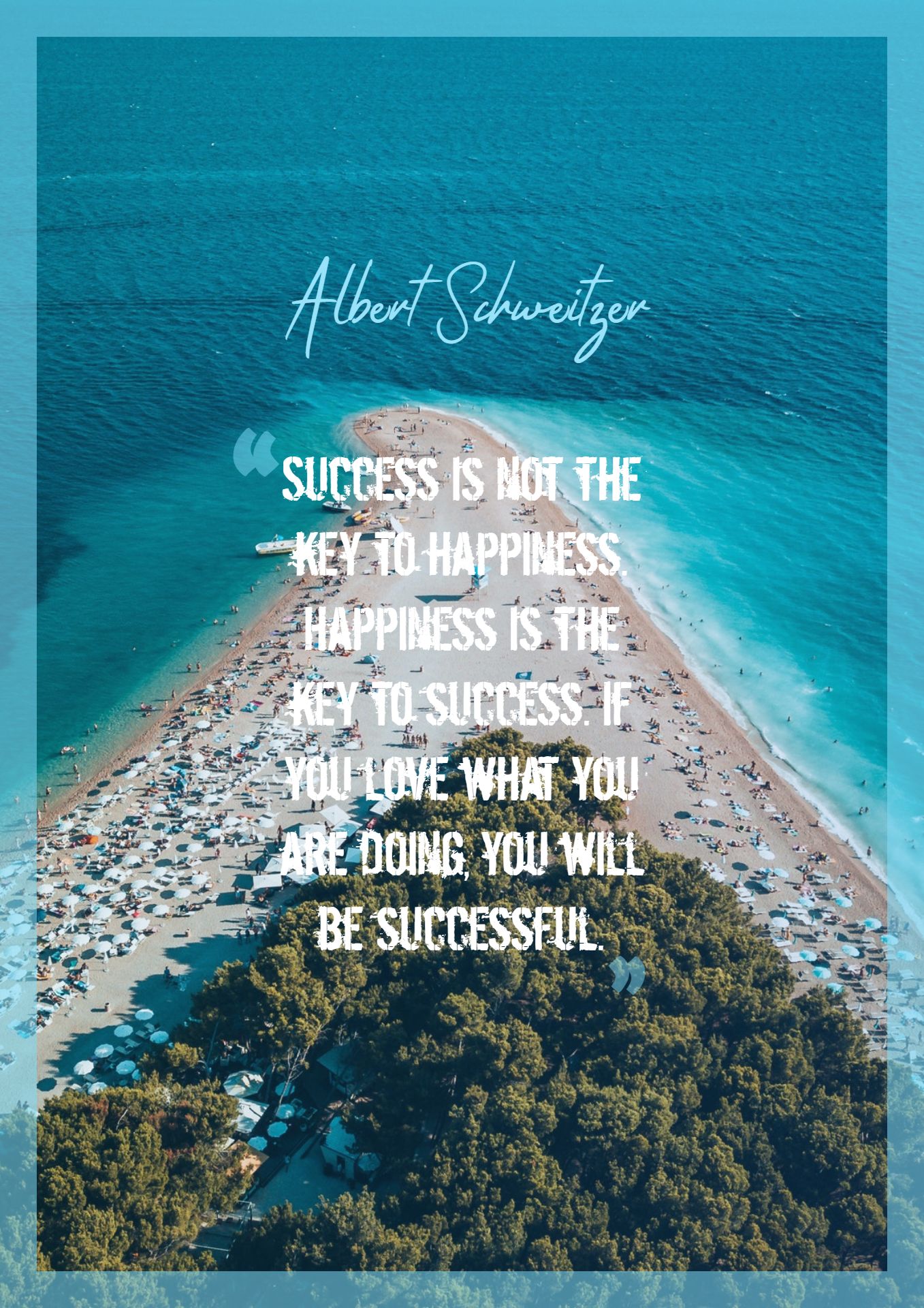 Albert Schweitzer s Quote About Happiness success Success Is Not The Key 