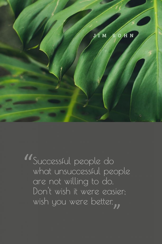 Jim Rohn ‘s quote about success. Successful people do what unsuccessful…