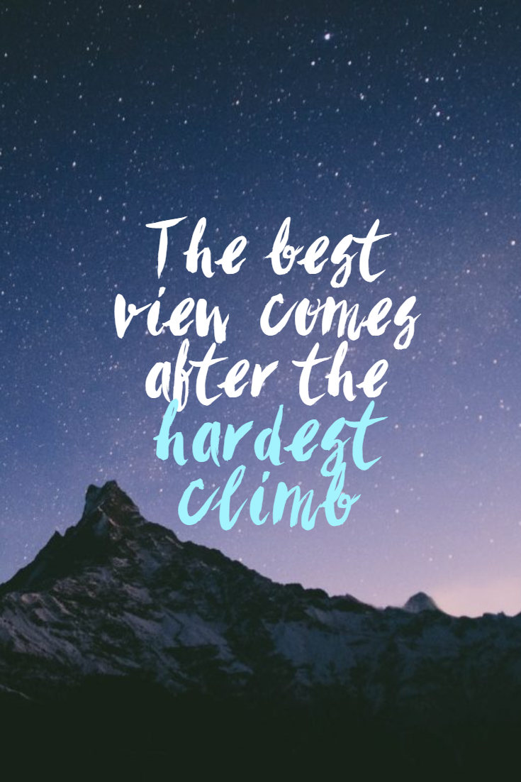 Quotes image of The best view comes from the hardest climb