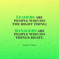 A wise word from Warren G. Bennis about leader