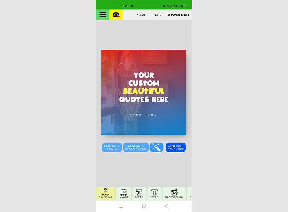 QuotesCover web app in action