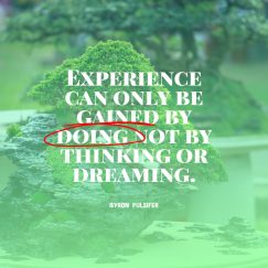 Byron Pulsifer’s quote about Experience. Experience can only be gained…